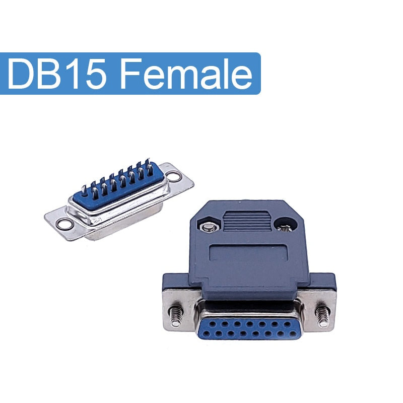 DB15 connector 2 row hole/pin female Male plug port socket adapter D Sub DP15 +shell.