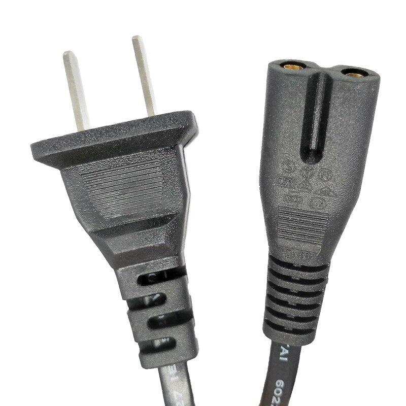 AC US EU Power Cable 2pin plug 1.5m 2*0.75 2-prong copper cord cable lead Wire.