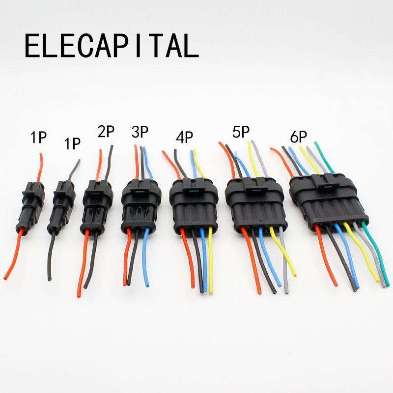 Auto wire connector 1 2 3 4 5 6 Way 1P 2P 3P 4P 5P auto connector Male &amp; Female Waterproof Electrical Connector Plug with cable.