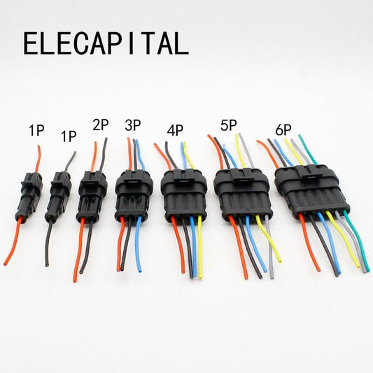 Auto wire connector 1 2 3 4 5 6 Way 1P 2P 3P 4P 5P auto connector Male &amp; Female Waterproof Electrical Connector Plug with cable.