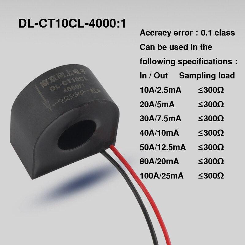 CE ROHS Micro high precision Current Transformer DL-CT10CL-50A/25mA 2000/1 100A/50mA miniature mini current transform 100A/20mA.