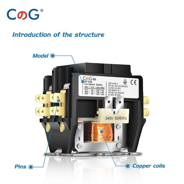 electrical center b2c | 2P Contactor for Compressor 40 Amp 240VAC ...