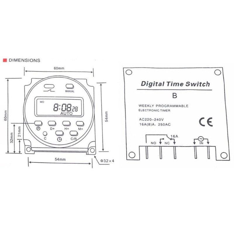 CN101A Programmable Time Switch Relay 16A.