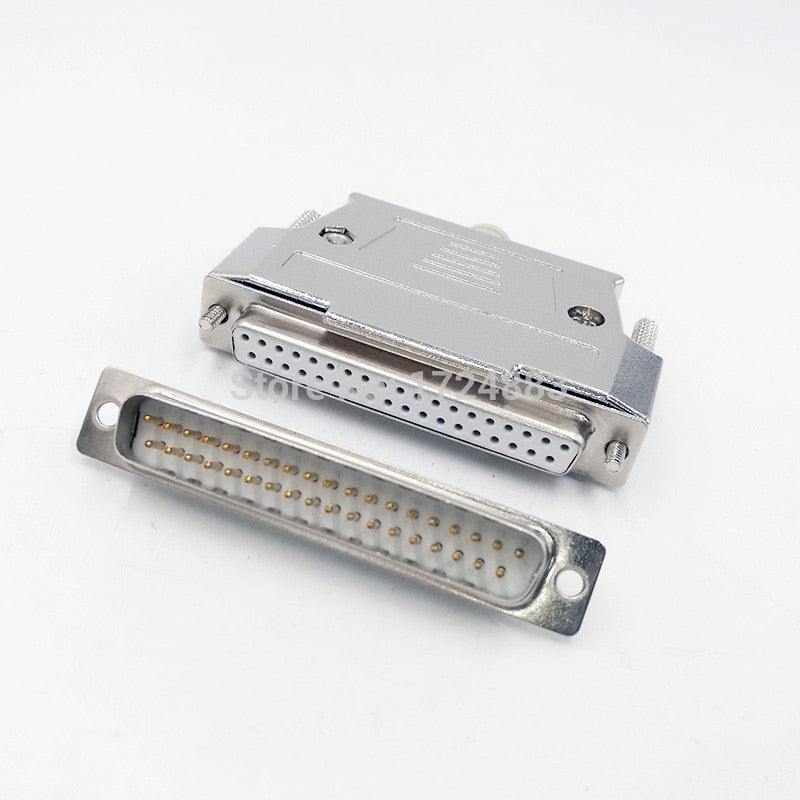 DB37 Metal connector D Sub plug gold plated brass contactor 37 pin hole port socket female Male adapter 2 row.