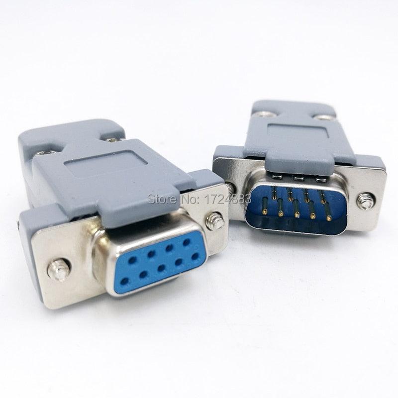 DB9 serial adapter connector Plug D type RS232 COM 9 pin hole port socket female&amp;Male Screw installation + shell DP9.