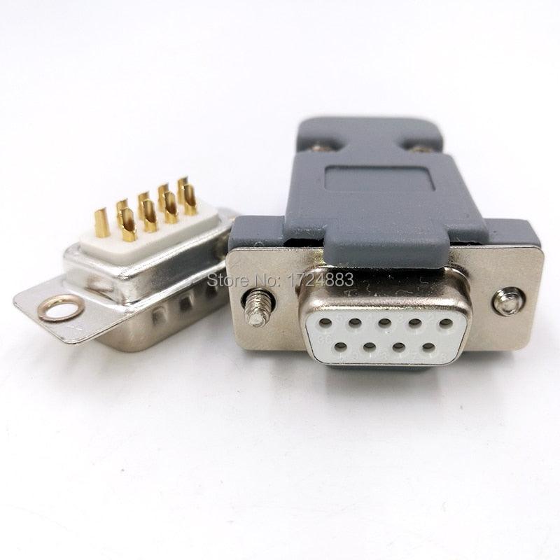 DB9 serial adapter connector Plug D type RS232 COM 9 pin hole port socket female&amp;Male Screw installation + shell DP9.