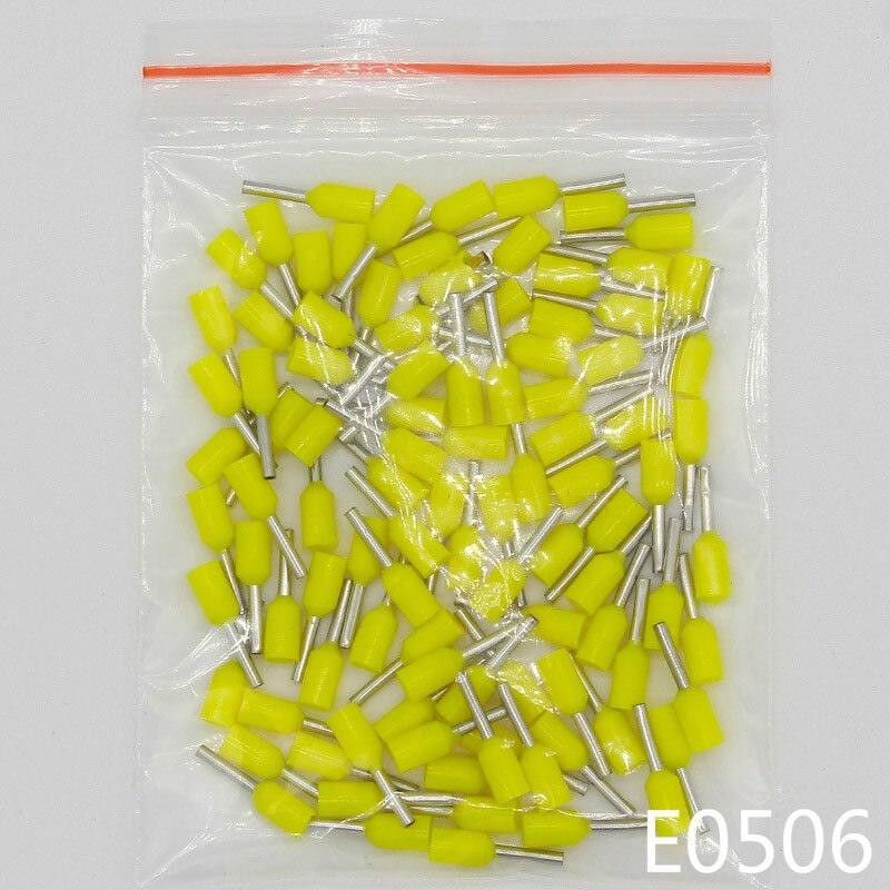 E0506 Tube insulating Insulated terminals 0.5MM2 Cable Wire Connector 100PCS/Pack Insulating Crimp Terminal Connector E-.