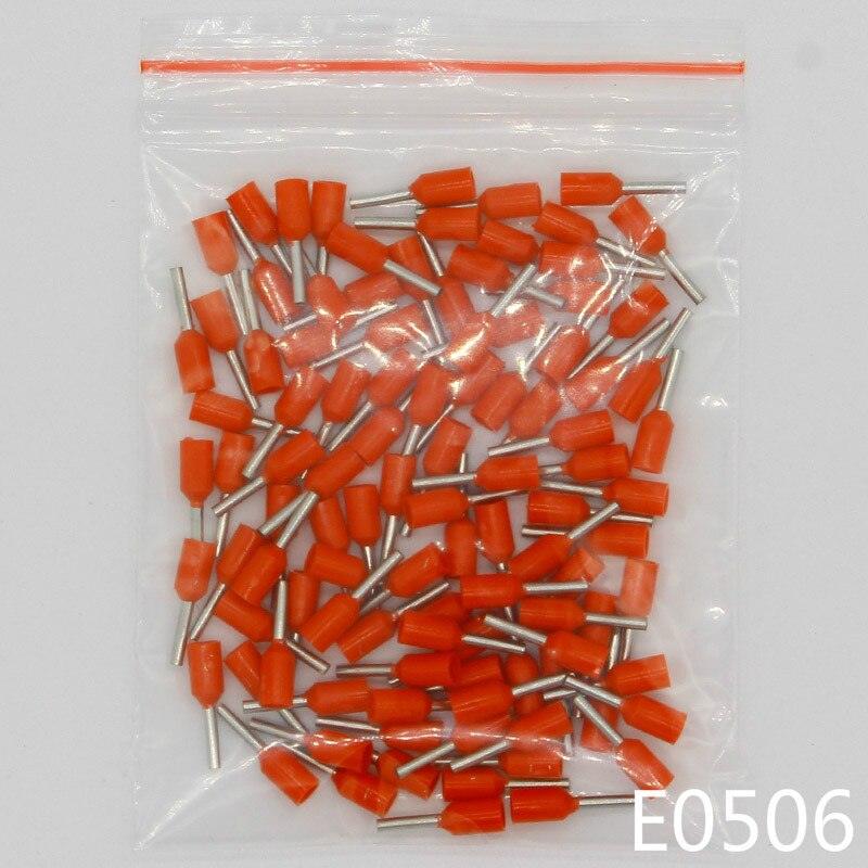 E0506 Tube insulating Insulated terminals 0.5MM2 Cable Wire Connector 100PCS/Pack Insulating Crimp Terminal Connector E-.
