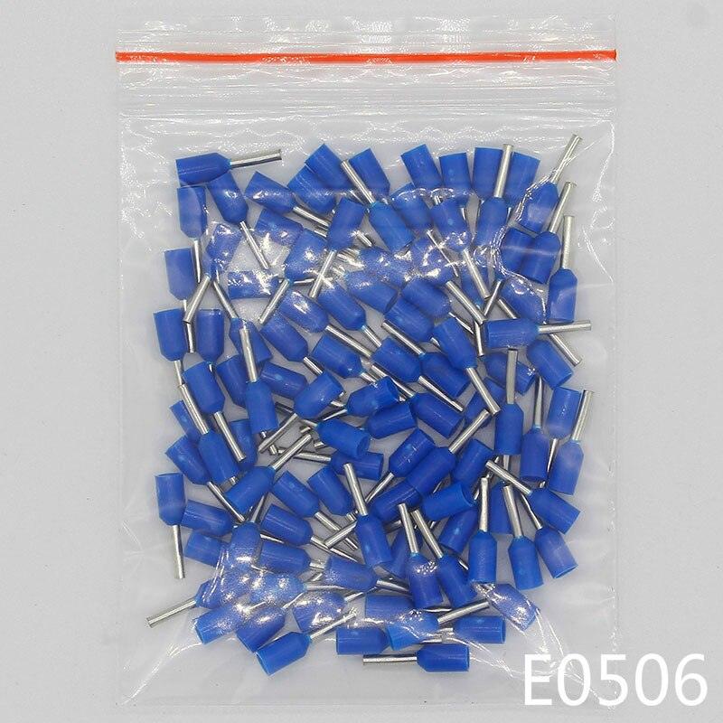 E0506 Tube insulating Insulated terminals 0.5MM2 Cable Wire Connector 100PCS/Pack Insulating Crimp Terminal Connector E-.