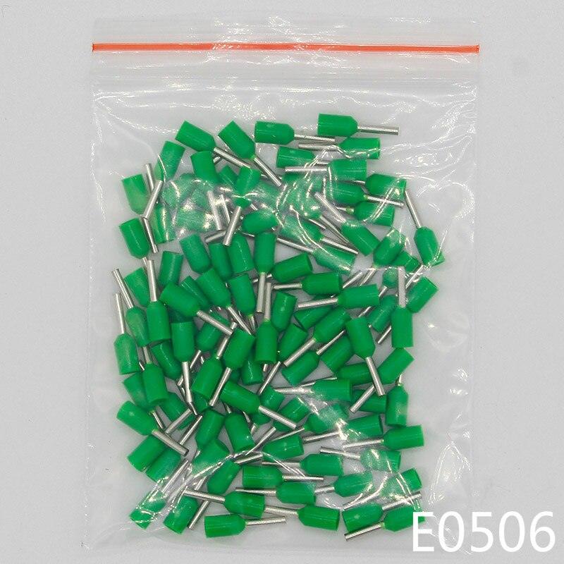 E0506 Tube insulating Insulated terminals 0.5MM2 Cable Wire Connector 100PCS/Pack Insulating Crimp Terminal Connector E-.