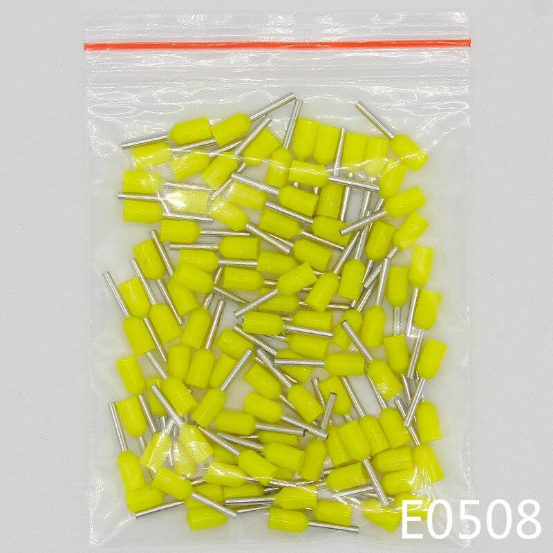 E0508 Tube insulating Insulated terminals 0.5MM2 Cable Wire Connector Insulating Crimp Terminal 100PCS/Pack Connector E-.