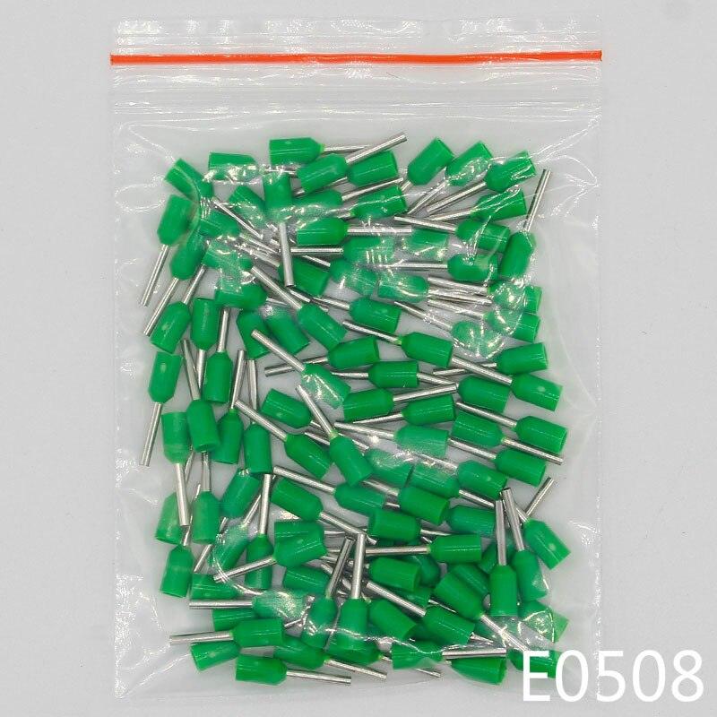 E0508 Tube insulating Insulated terminals 0.5MM2 Cable Wire Connector Insulating Crimp Terminal 100PCS/Pack Connector E-.