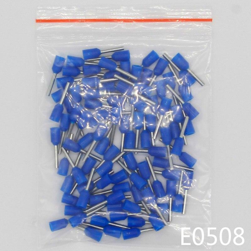E0508 Tube insulating Insulated terminals 0.5MM2 Cable Wire Connector Insulating Crimp Terminal 100PCS/Pack Connector E-.