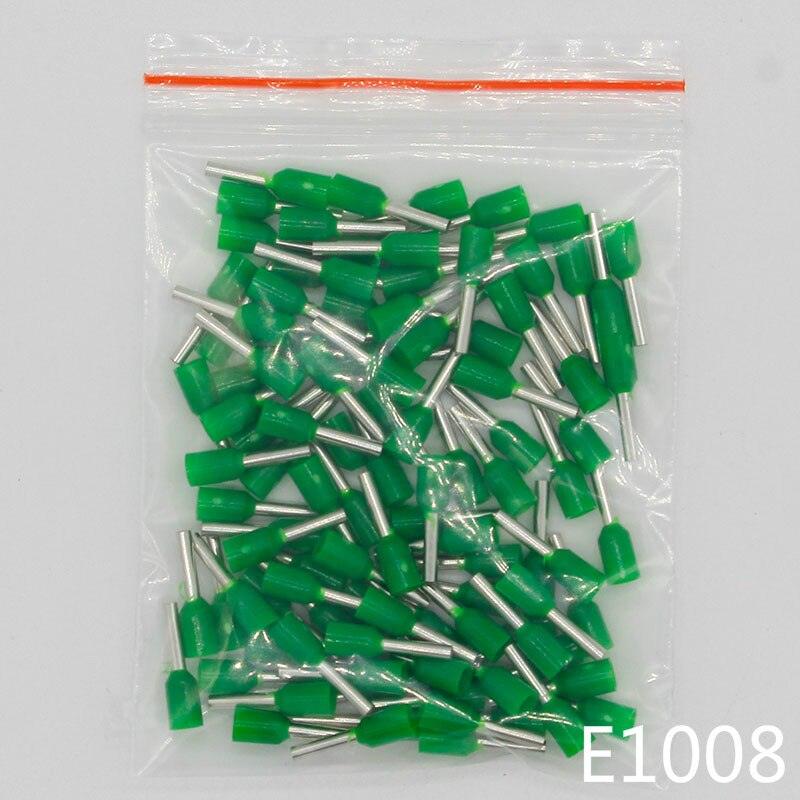 E1008 Tube insulating Insulated terminals 100PCS/Pack 1MM2 Cable Wire Connector Insulating Crimp Terminal Connector E-.