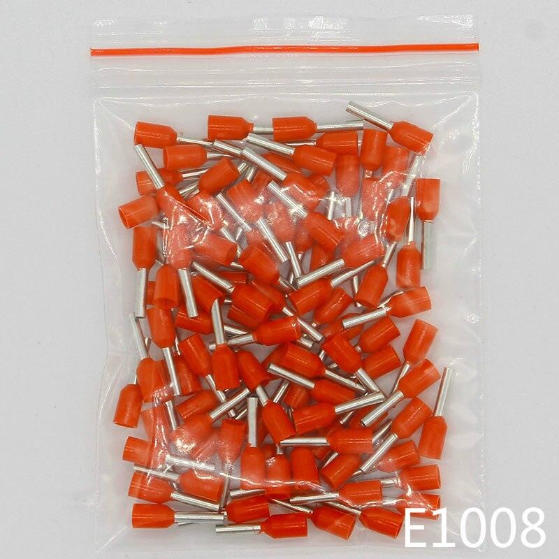 E1008 Tube insulating Insulated terminals 100PCS/Pack 1MM2 Cable Wire Connector Insulating Crimp Terminal Connector E-.