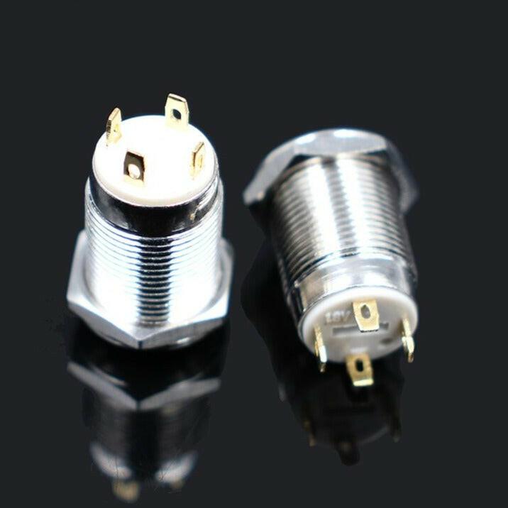 EARU- 12mm  High Round Waterproof Momentary Metal Push Button.