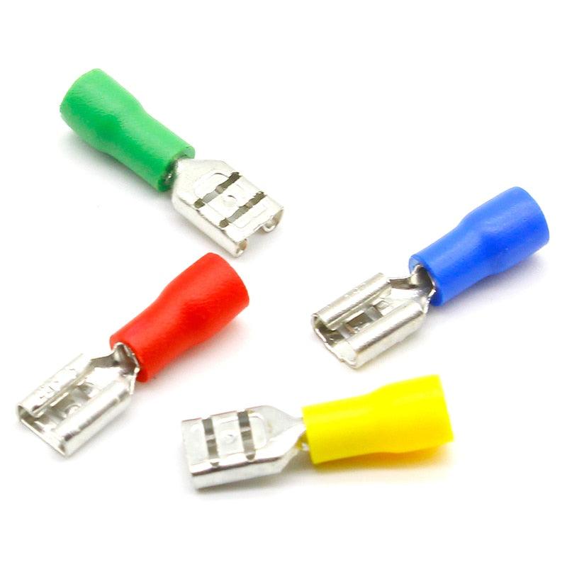 FDD1-187 Female Insulated Electrical Crimp Terminal for 22-16 AWG Connectors Cable Wire Connector 100PCS/Pack FDD1.25-187 FDD.