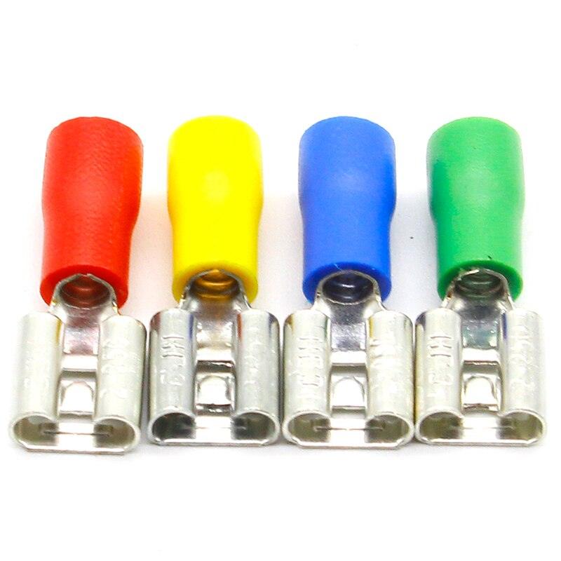 FDD2-250 Female Insulated Electrical Crimp Terminal for 16-14 AWG Connectors Cable Wire Connector 100PCS/Pack FDD2-250 FDD.