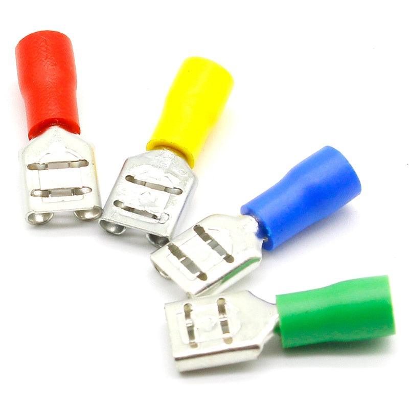 FDD2-250 Female Insulated Electrical Crimp Terminal for 16-14 AWG Connectors Cable Wire Connector 100PCS/Pack FDD2-250 FDD.