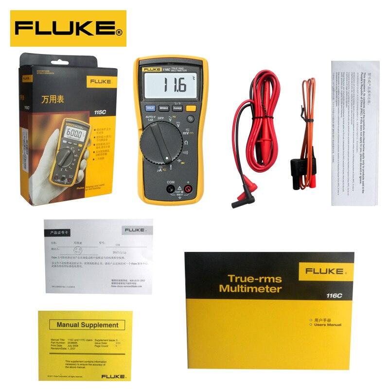 Fluke 115 C Digital Multimeter True RMS FLUKE 117 C Tester Profession Digital Tester High-precision FLUKE 116C Voltage Detection.