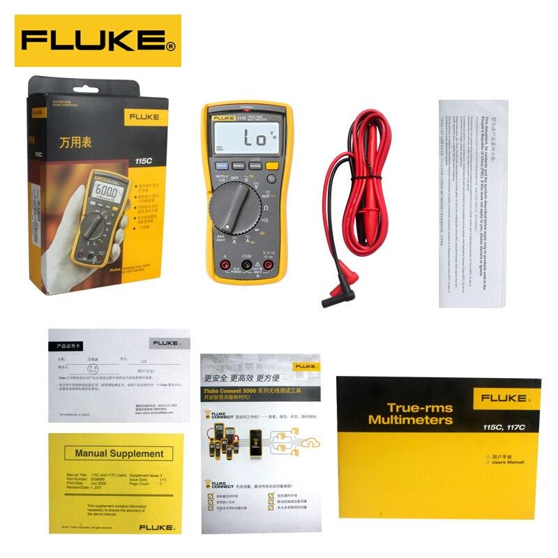 Fluke 115 C Digital Multimeter True RMS FLUKE 117 C Tester Profession Digital Tester High-precision FLUKE 116C Voltage Detection.