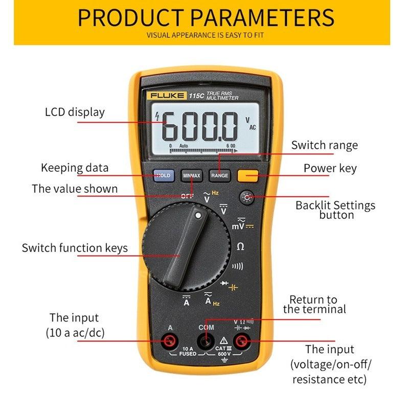 Fluke 115 C Digital Multimeter True RMS FLUKE 117 C Tester Profession Digital Tester High-precision FLUKE 116C Voltage Detection.