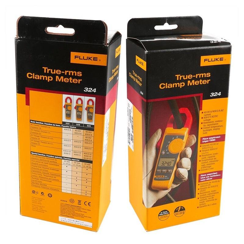 Fluke 324 True-RMS Clamp Meter with Temperature Capacitance Measurements and Carry Bag 40/400A AC  600V AC/DC.