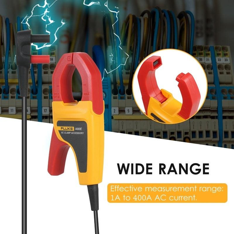 FLUKE i400E digital clamp meter multimeter, with dual banana jacks 1A~400A AC current range 5Hz~20kHz.
