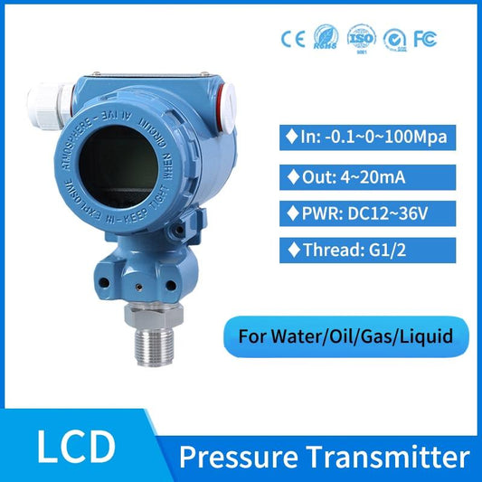 G1/2 IP65 Pressure Sensor Hydraulic Pressure Transmitter with LCD display 0-40Mpa Pressure Transducer.