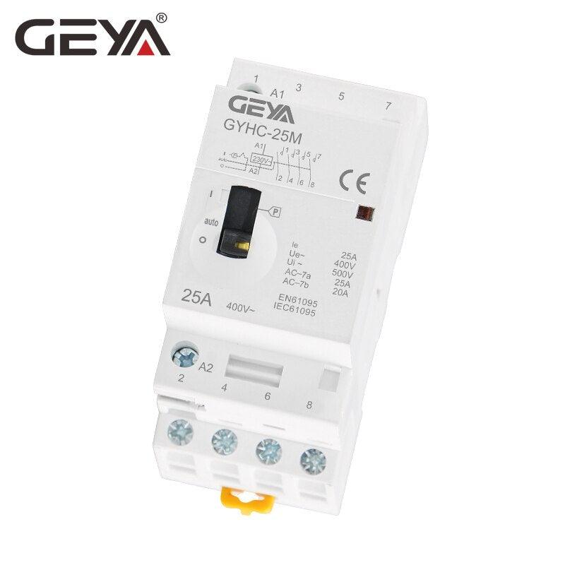 GEYA Modular AC Contactor 2P 16A 220V – Manual Household Din Rail Contactor For Lighting, Heating, Ventilation