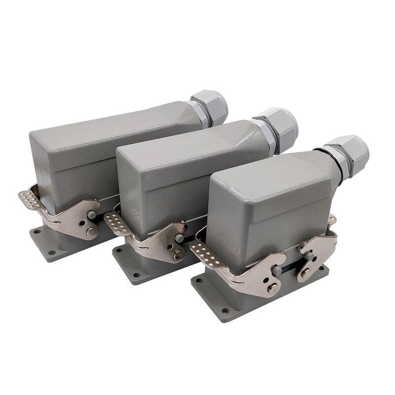 aviation connector plug,Heavy Duty Connectors HDC-HE-010-1/2/3/4 F/M 10pin 16A Screw connection Industrial rectangular Aviation connector plug