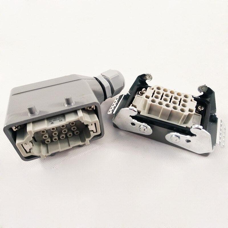connector 18pin,Heavy Duty Connectors HDC-HEE-018-1 F/M 18pin 16A Industrial rectangular Aviation connector plug