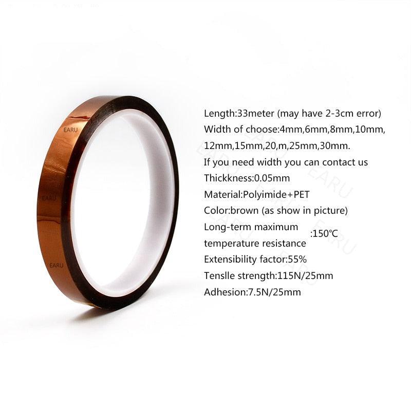 High Temperature Heat BGA Tape Thermal Insulation Tape Polyimide Adhesive Insulating Adhesive Tape 3D Printing Board Protection.