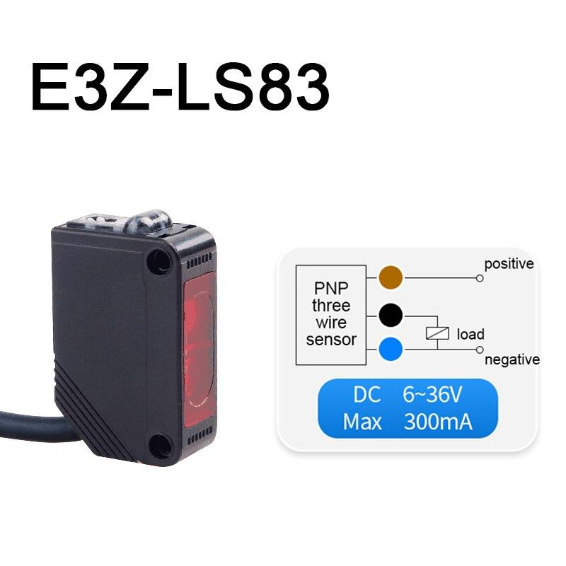 Infrared Photoelectric Switch Diffuse Reflection Type Sensor DC12V-24V with Bracket E3Z-D61/D81/D62/D82/T61/T81/R61/R81/LS61.