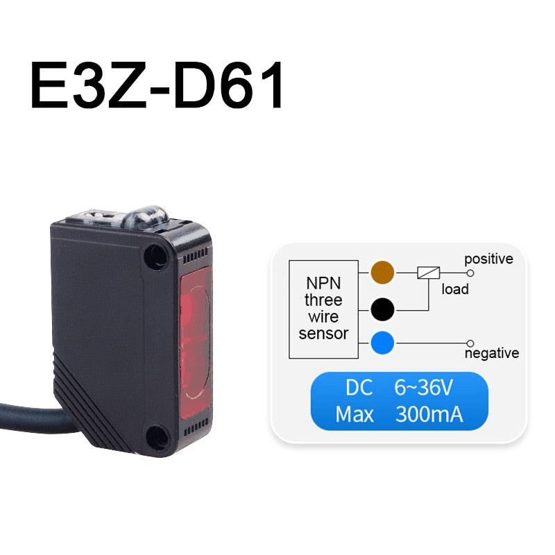 Infrared Photoelectric Switch Diffuse Reflection Type Sensor DC12V-24V with Bracket E3Z-D61/D81/D62/D82/T61/T81/R61/R81/LS61.