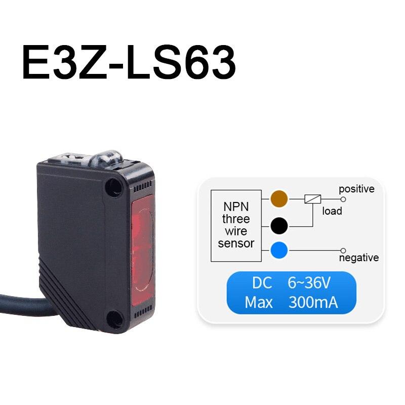 Infrared Photoelectric Switch Diffuse Reflection Type Sensor DC12V-24V with Bracket E3Z-D61/D81/D62/D82/T61/T81/R61/R81/LS61.