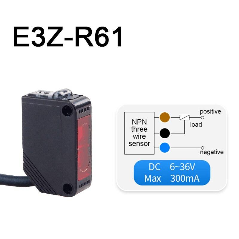Infrared Photoelectric Switch Diffuse Reflection Type Sensor DC12V-24V with Bracket E3Z-D61/D81/D62/D82/T61/T81/R61/R81/LS61.