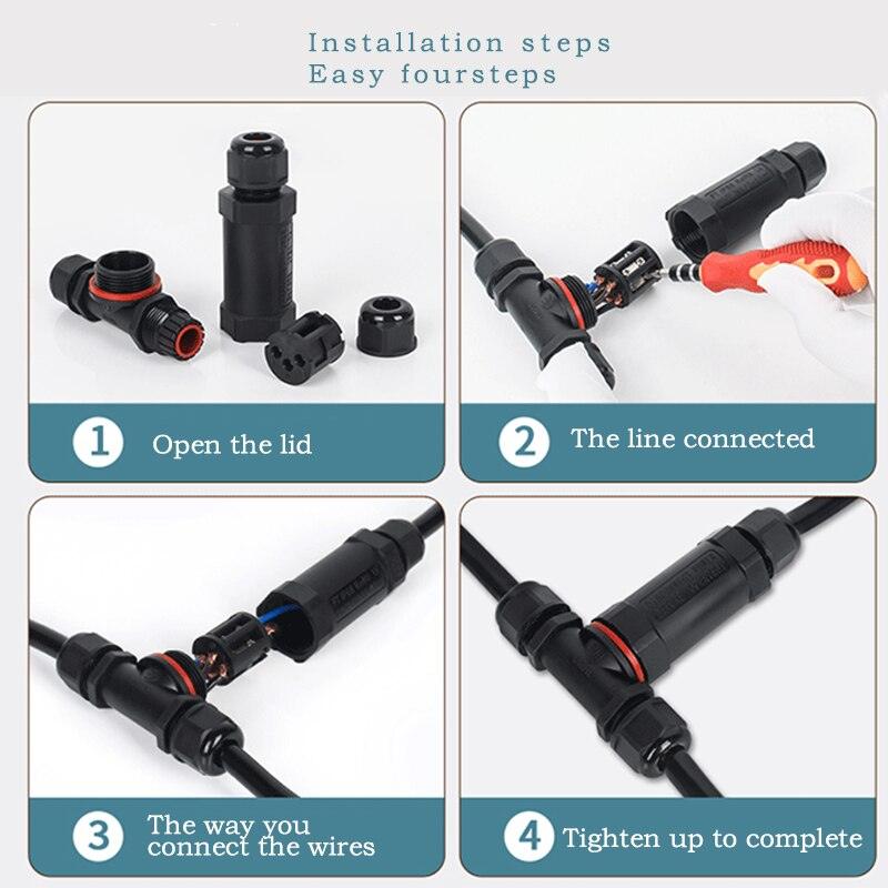 IP68 waterproof cable connector I-type/Y-type/T-type 2Pin 3Pin 4Pin 5Pin Optional.