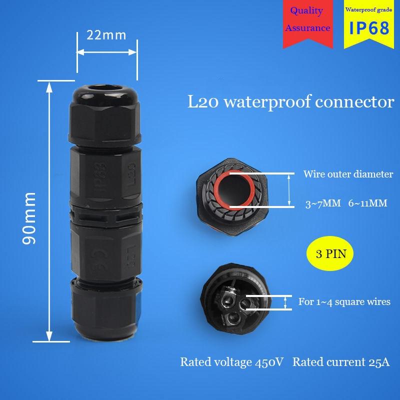 IP68 Waterproof Connector Assembly Type Wire And Cable Quick Connector 2/3/4/5PIN Optional.
