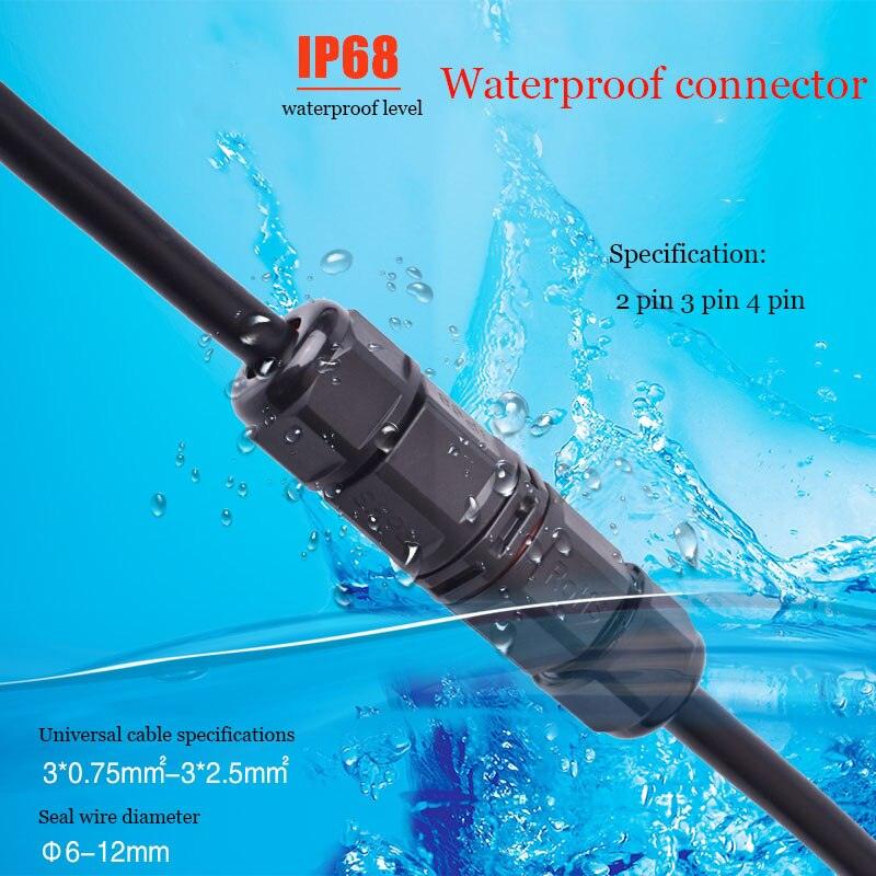 IP68 waterproof connector assembly type wire and cable quick connector 2/3/4/PIN.