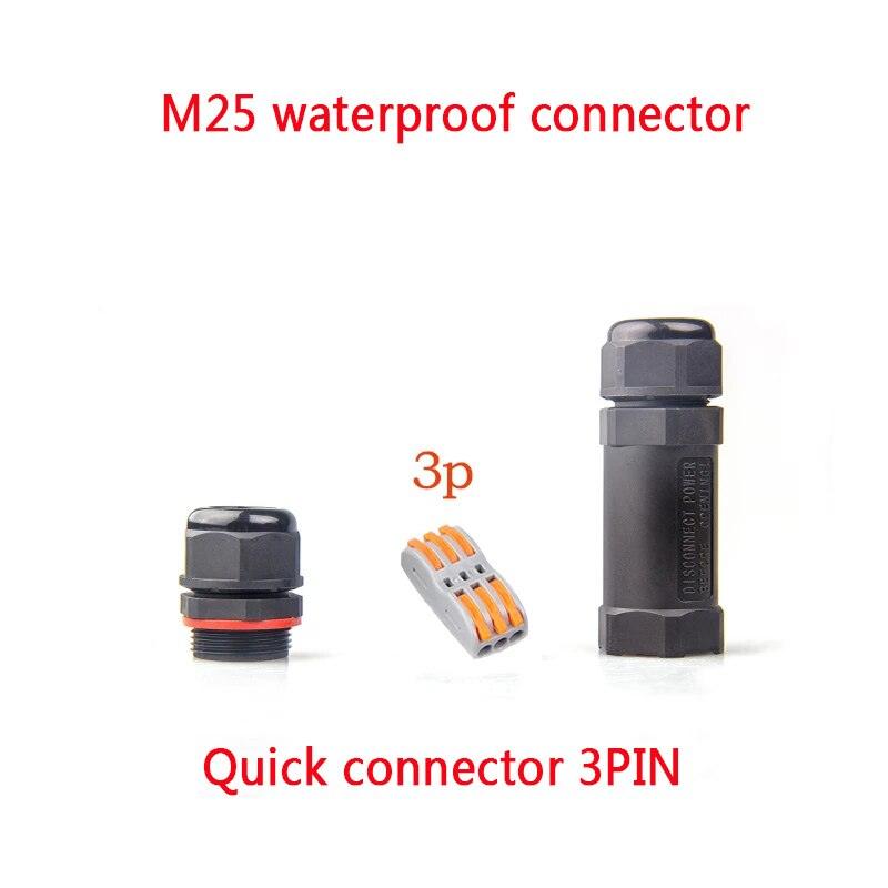 IP68 Waterproof Connector I-Type M20 2/3/4 Pin Electrical Terminal Adapter Wire Connector.