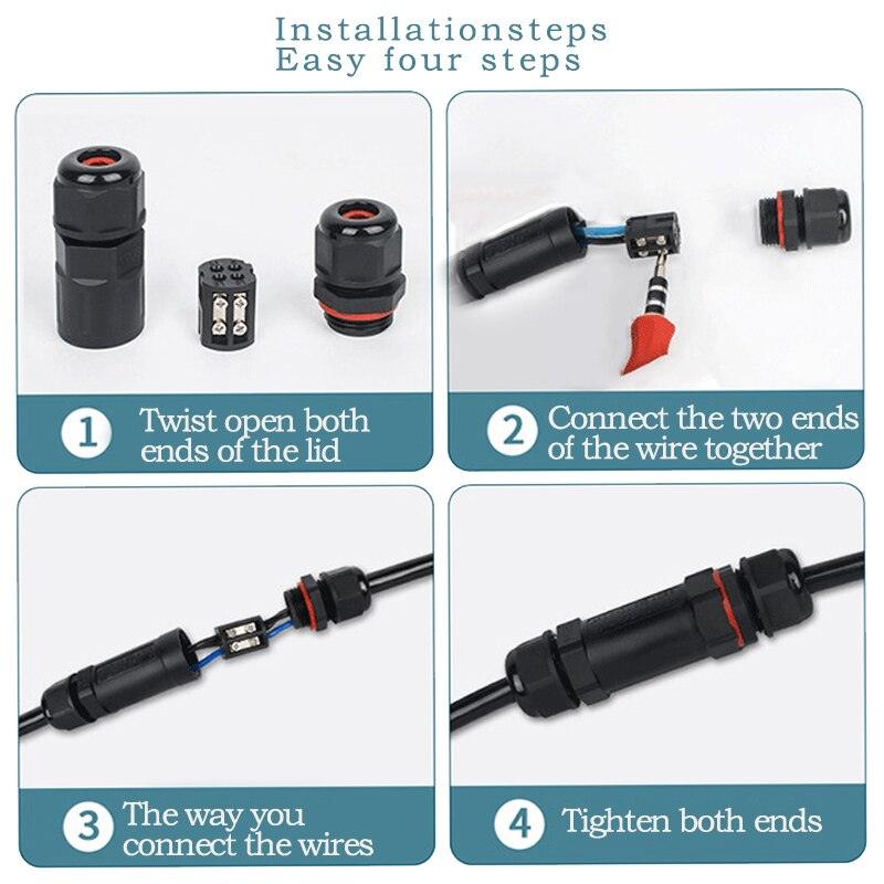 IP68 Waterproof Connector I-Type M20 2/3/4 Pin Electrical Terminal Adapter Wire Connector.