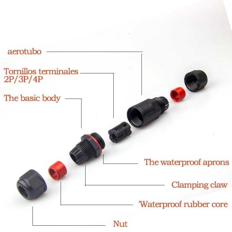 IP68 Waterproof Connector I-Type M20S 2/3/4 Pin Electrical Terminal Adapter Wire Connector.