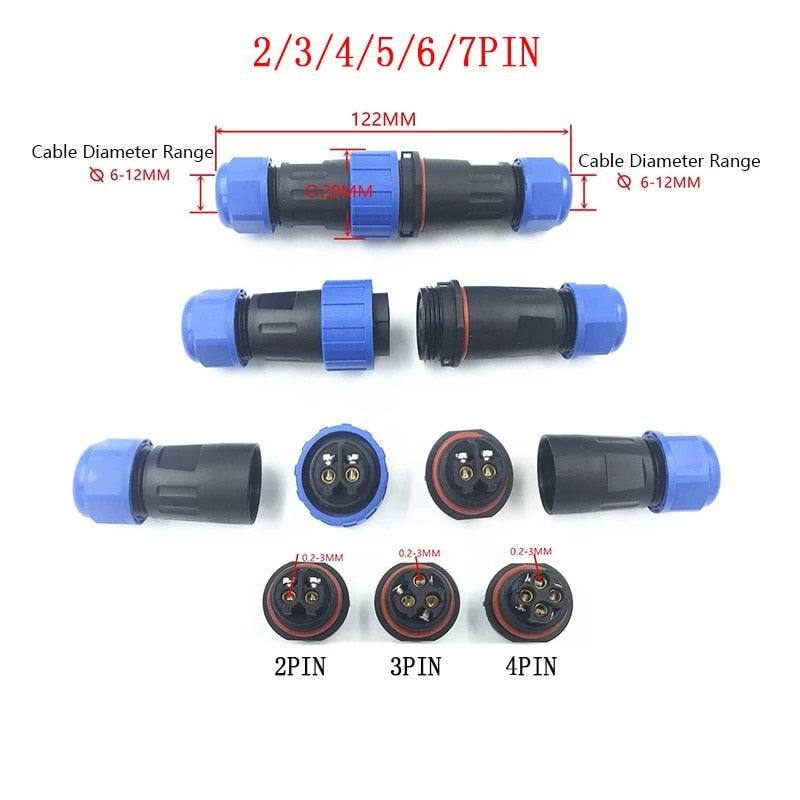 2/3/4/5/6/7/8 Pin IP67 Outdoor Waterproof Electrical Cable Wire Connector Plug E - Foto 11
