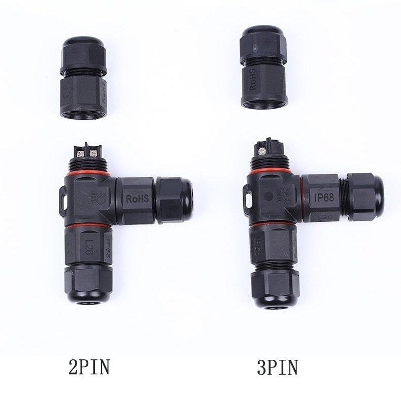 IP68 Waterproof Connector T-Type TL20 2/3 Pin Electrical Terminal Adapter Wire Connector.