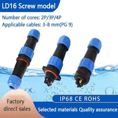 LD16 Wasserdichter Stecker 2/3/4 Pin IP68 – Schraub- Oder Crimpversion, Perfekt Für Draußen