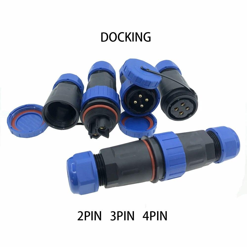 LD28 IP68 Waterproof Connector Plug Back Nut/Square/Docking 2 3 4 Pin.