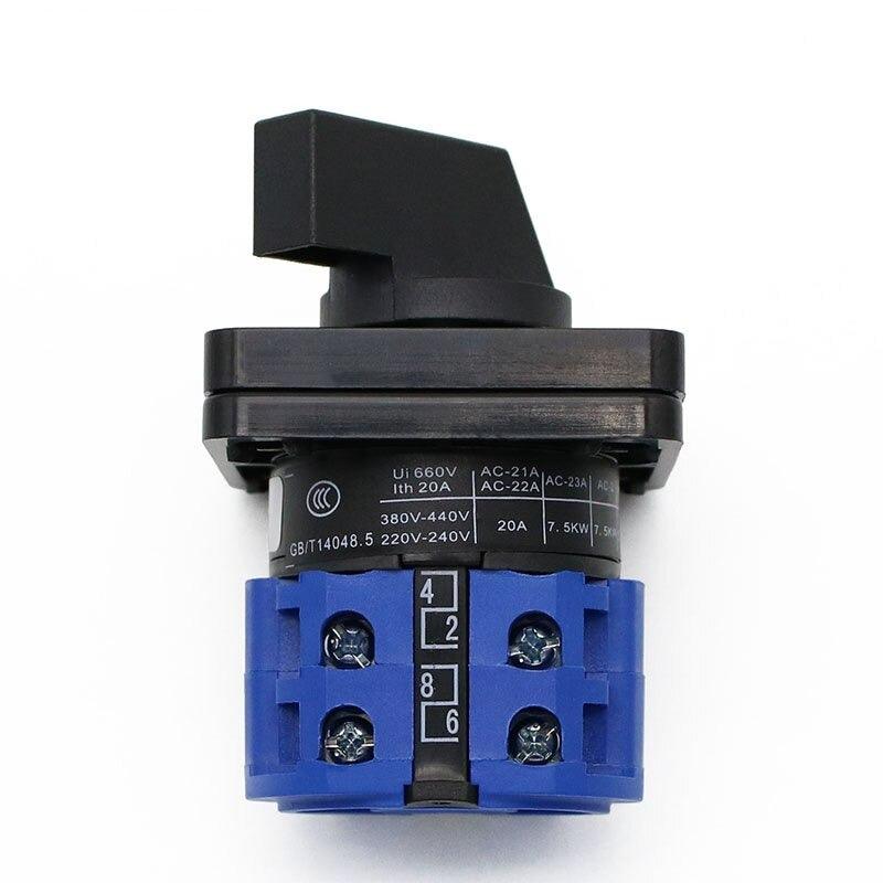 LW28-20 LW26-20 LW28 LW26 Series Electric 2/3/4 Position 8 Terminals Rotary Cam Changeover Switch With Screws 660V 20A Customize.