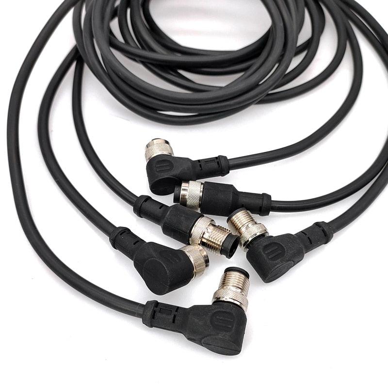 M12 sensor connector cable double head male female 2m wire waterproof 4Pin 5Pin 8Pin.