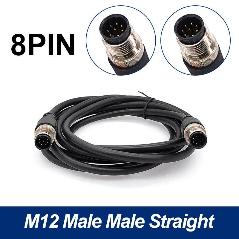 M12 sensor connector cable double head male female 2m wire waterproof 4Pin 5Pin 8Pin.